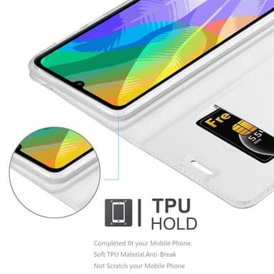 Huawei Y6P Suojakuori Lompakkokotelo (Hopea)