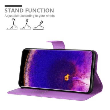 Oppo FIND X5 PRO Suojakuori Lompakkokotelo (Violetti)