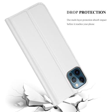 iPhone 12 PRO MAX Suojakuori Lompakkokotelo (Hopea)