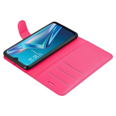 Oppo A12 Suojakuori Lompakkokotelo (Vaaleanpunainen)