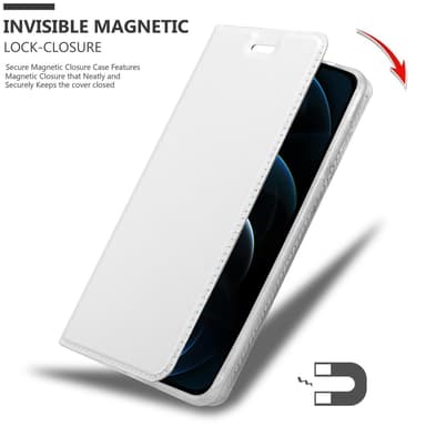 iPhone 12 PRO MAX Suojakuori Lompakkokotelo (Hopea)
