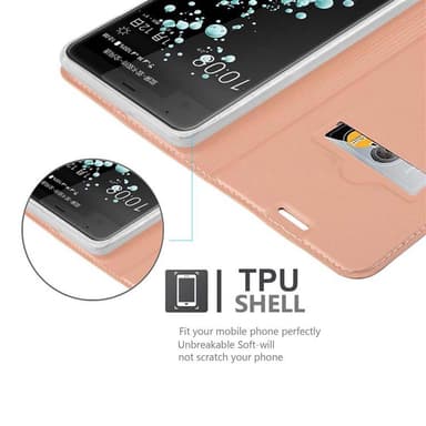 HTC U ULTRA Suojakuori Lompakkokotelo (Vaaleanpunainen)