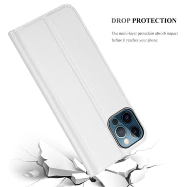 iPhone 12 / 12 PRO Suojakuori Lompakkokotelo (Hopea)