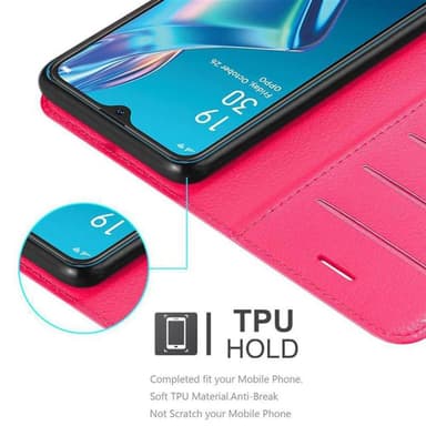 Oppo A12 Suojakuori Lompakkokotelo (Vaaleanpunainen)