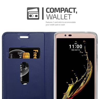 LG K10 2016 Suojakuori Lompakkokotelo (Sininen)