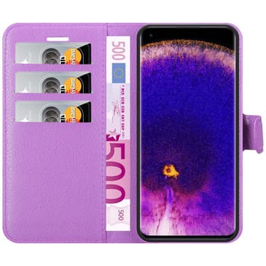 Oppo FIND X5 PRO Suojakuori Lompakkokotelo (Violetti)