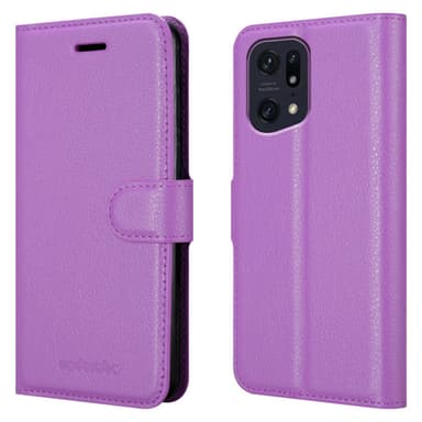 Oppo FIND X5 PRO Suojakuori Lompakkokotelo (Violetti)