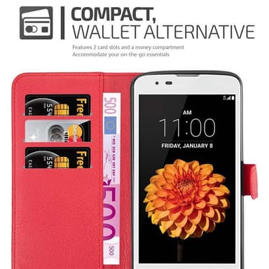LG K7 2016 Suojakuori Lompakkokotelo (Punainen)