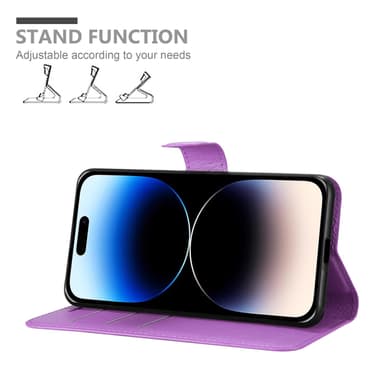 iPhone 14 PRO Suojakuori Lompakkokotelo (Violetti)