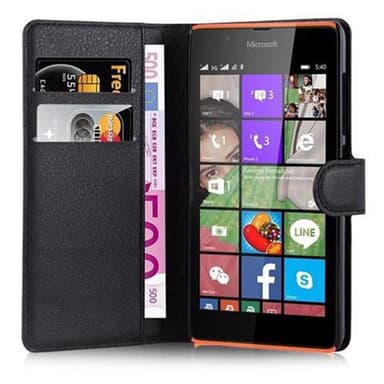 Nokia Lumia 540 Suojakuori Lompakkokotelo (Musta)