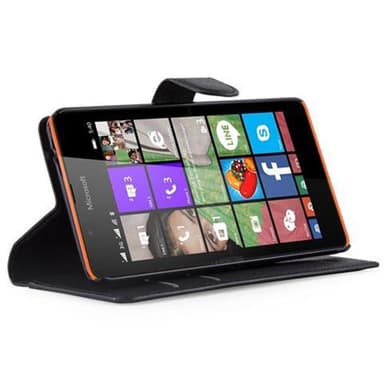 Nokia Lumia 540 Suojakuori Lompakkokotelo (Musta)