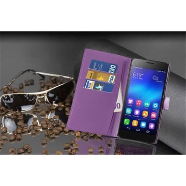 Honor 6 PLUS Suojakuori Lompakkokotelo (Violetti)