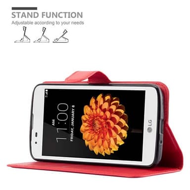 LG K7 2016 Suojakuori Lompakkokotelo (Punainen)