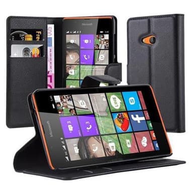 Nokia Lumia 540 Suojakuori Lompakkokotelo (Musta)