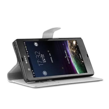 Sony Xperia Z Suojakuori Lompakkokotelo (Valkoinen)