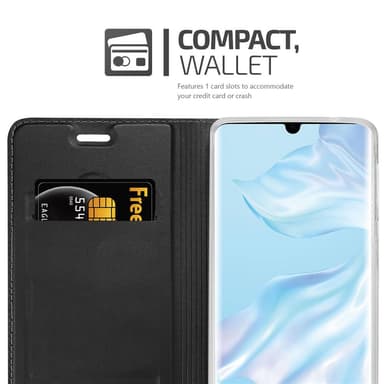 Huawei P30 PRO Suojakuori Lompakkokotelo (Musta)