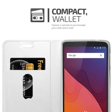 WIKO VIEW XL Suojakuori Lompakkokotelo (Hopea)