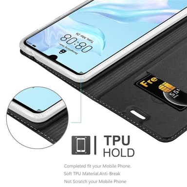 Huawei P30 Suojakuori Lompakkokotelo (Musta)