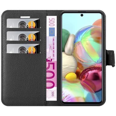 Samsung Galaxy A71 5G Suojakuori Lompakkokotelo (Musta)