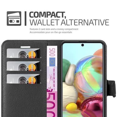 Samsung Galaxy A71 5G Suojakuori Lompakkokotelo (Musta)
