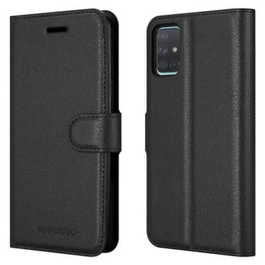 Samsung Galaxy A71 5G Suojakuori Lompakkokotelo (Musta)