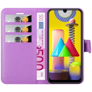 Samsung Galaxy M31 Suojakuori Lompakkokotelo (Violetti)