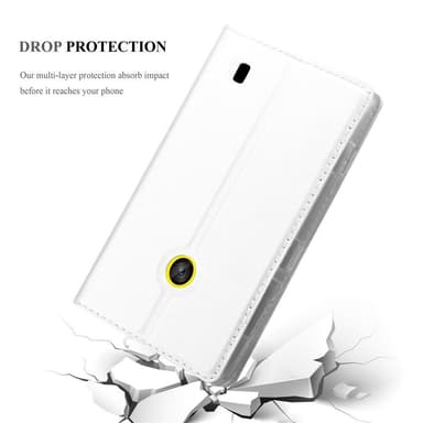 Nokia Lumia 520 / 521 Suojakuori Lompakkokotelo (Hopea)