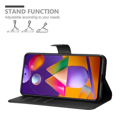 Samsung Galaxy M31s Suojakuori Lompakkokotelo (Musta)