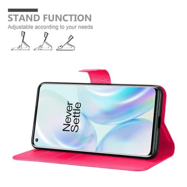 OnePlus 8 Suojakuori Lompakkokotelo (Vaaleanpunainen)