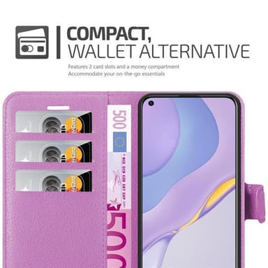 Huawei NOVA 7 5G Suojakuori Lompakkokotelo (Violetti)