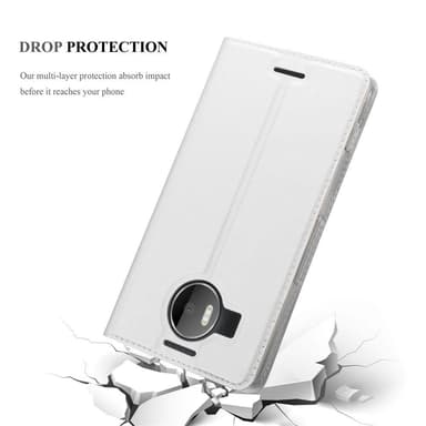 Nokia Lumia 950 XL Suojakuori Lompakkokotelo (Hopea)