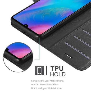 Huawei P30 Suojakuori Lompakkokotelo (Musta)