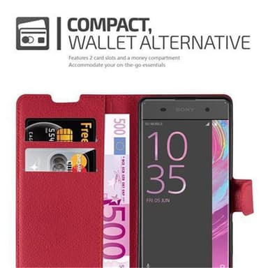 Sony Xperia XA Suojakuori Lompakkokotelo (Punainen)