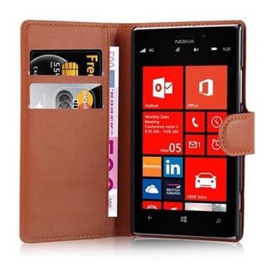 Nokia Lumia 925 Suojakuori Lompakkokotelo (Ruskea)