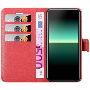 Sony Xperia 10 II Suojakuori Lompakkokotelo (Punainen)