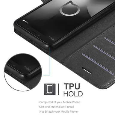 Alcatel 1C 2019 Suojakuori Lompakkokotelo (Musta)