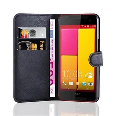 HTC BUTTERFLY 2 Suojakuori Lompakkokotelo (Musta)