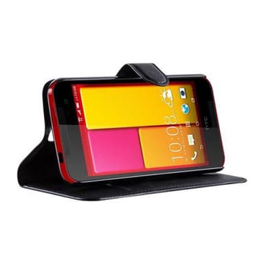 HTC BUTTERFLY 2 Suojakuori Lompakkokotelo (Musta)