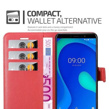 WIKO Y80 Suojakuori Lompakkokotelo (Punainen)