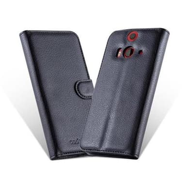 HTC BUTTERFLY 2 Suojakuori Lompakkokotelo (Musta)