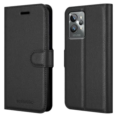 Realme GT 2 PRO Suojakuori Lompakkokotelo (Musta)