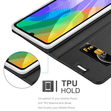 Huawei Y6P Suojakuori Lompakkokotelo (Musta)