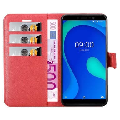 WIKO Y80 Suojakuori Lompakkokotelo (Punainen)