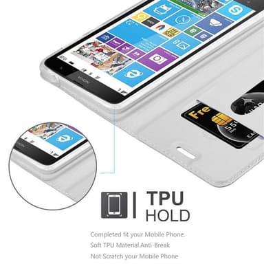 Nokia Lumia 1320 Suojakuori Lompakkokotelo (Hopea)