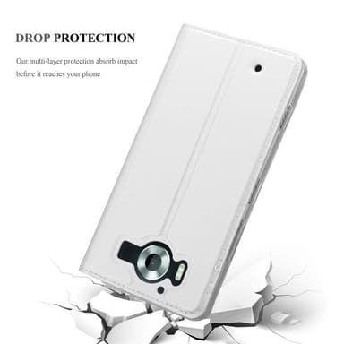 Nokia Lumia 950 Suojakuori Lompakkokotelo (Hopea)