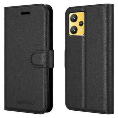 Realme 9 4G / 9 PRO+ Suojakuori Lompakkokotelo (Musta)