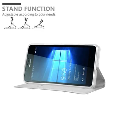 Nokia Lumia 950 Suojakuori Lompakkokotelo (Hopea)