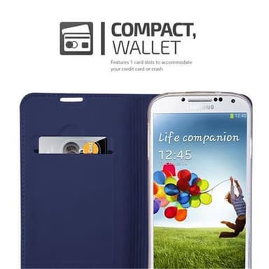 Samsung Galaxy S4 Suojakuori Lompakkokotelo (Sininen)