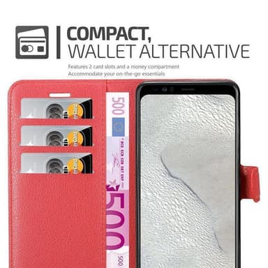 Google PIXEL 4 XL Suojakuori Lompakkokotelo (Punainen)