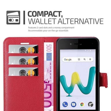 WIKO SUNNY 3 MINI Suojakuori Lompakkokotelo (Punainen)